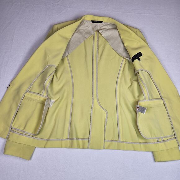 Rag & Bone Tuxedo Blazer Jacket Womens 2 XS Crepe Yellow Formal Career Coastal - Picture 12 of 16